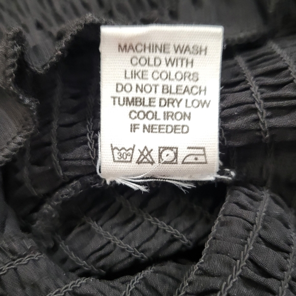 NWT Live 4 Truth Sheer Black Tie-Neck Ruffle Sleeve Top w/Smocked Waist | L - Picture 6 of 7